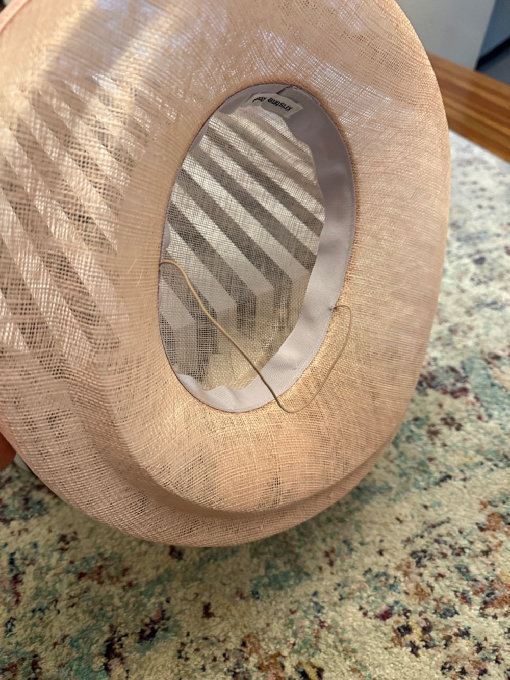 Stunning Salmon Pink Wide Brim hat and Hat box - Picture 6 of 9